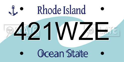 421WZE Rhode Island License Plate