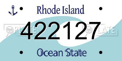 422127 Rhode Island License Plate