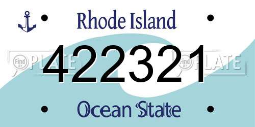 422321 Rhode Island License Plate