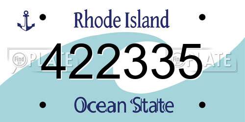 422335 Rhode Island License Plate