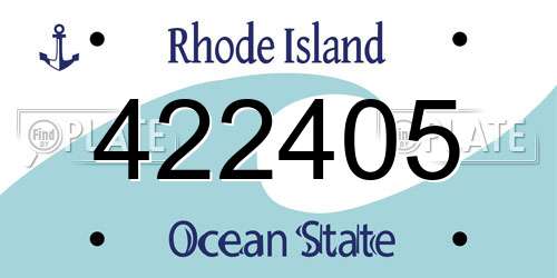 422405 Rhode Island License Plate