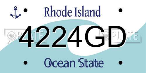 4224GD Rhode Island License Plate