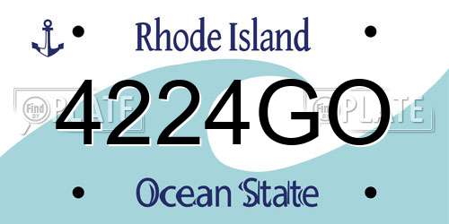 4224GO Rhode Island License Plate
