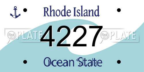 4227 Rhode Island License Plate