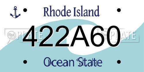 422A60 Rhode Island License Plate