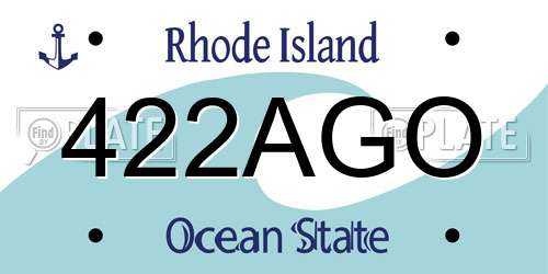 422AGO Rhode Island License Plate