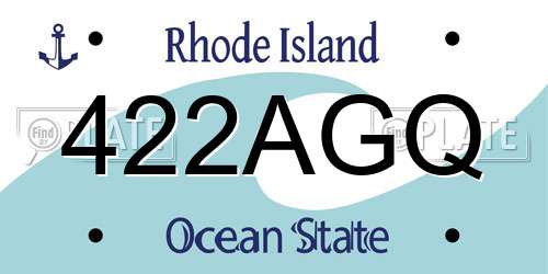 422AGQ Rhode Island License Plate