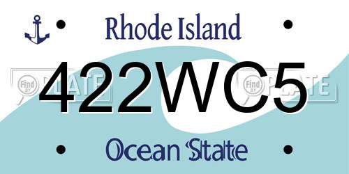 422WC5 Rhode Island License Plate