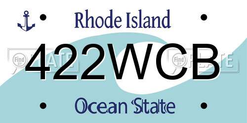 422WCB Rhode Island License Plate
