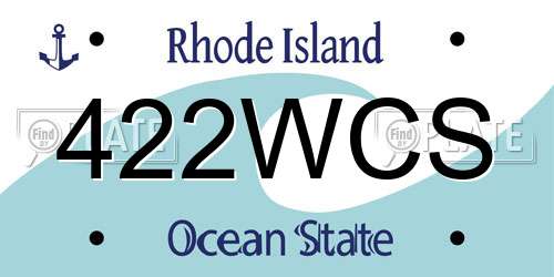 422WCS Rhode Island License Plate