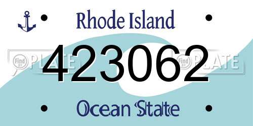 423062 Rhode Island License Plate
