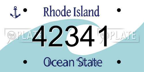 42341 Rhode Island License Plate