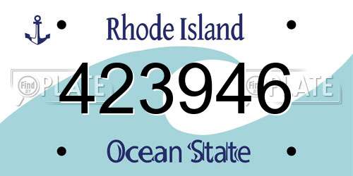 423946 Rhode Island License Plate