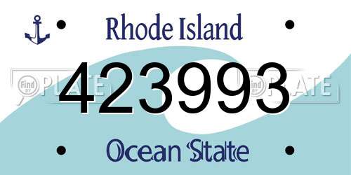 423993 Rhode Island License Plate