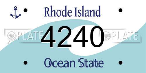4240 Rhode Island License Plate