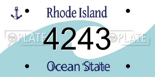 4243 Rhode Island License Plate