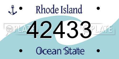 42433 Rhode Island License Plate