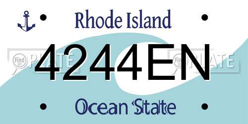 4244EN Rhode Island License Plate