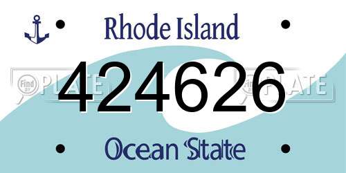 424626 Rhode Island License Plate