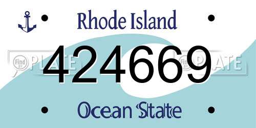 424669 Rhode Island License Plate