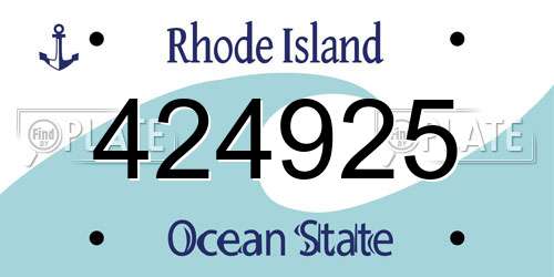 424925 Rhode Island License Plate