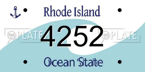 4252 Rhode Island License Plate