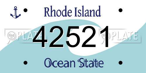 42521 Rhode Island License Plate