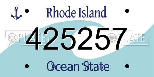 425257 Rhode Island License Plate