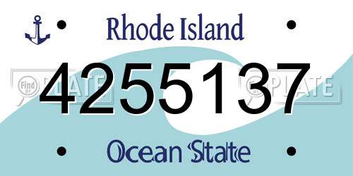 4255137 Rhode Island License Plate