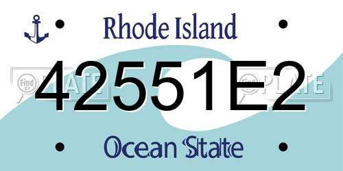 42551E2 Rhode Island License Plate