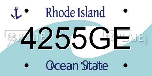 4255GE Rhode Island License Plate