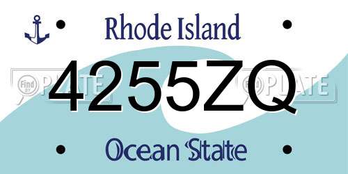 4255ZQ Rhode Island License Plate