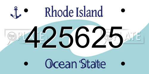 425625 Rhode Island License Plate