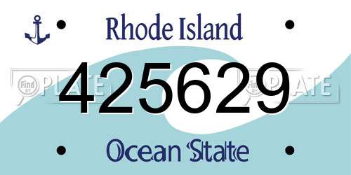 425629 Rhode Island License Plate