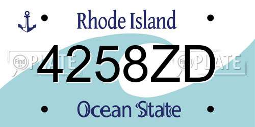 4258ZD Rhode Island License Plate