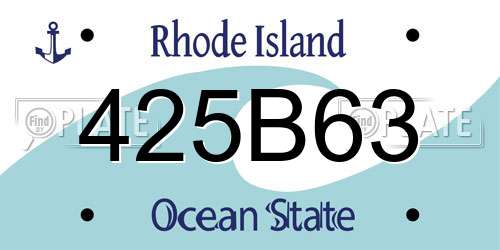425B63 Rhode Island License Plate