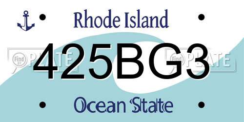 425BG3 Rhode Island License Plate