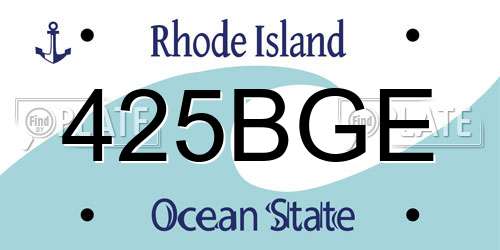 425BGE Rhode Island License Plate