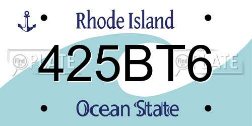 425BT6 Rhode Island License Plate