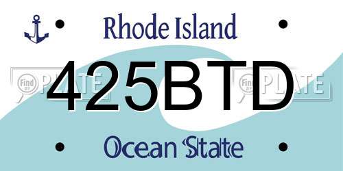 425BTD Rhode Island License Plate