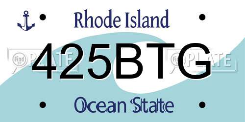 425BTG Rhode Island License Plate