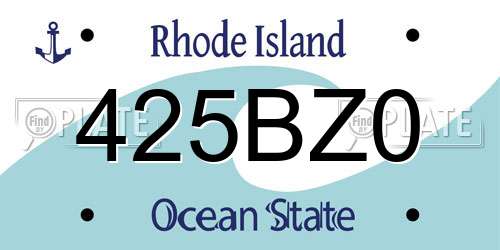425BZ0 Rhode Island License Plate
