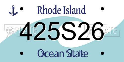 425S26 Rhode Island License Plate