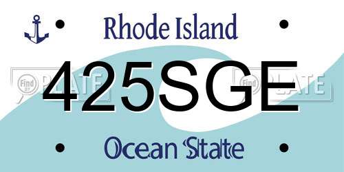 425SGE Rhode Island License Plate