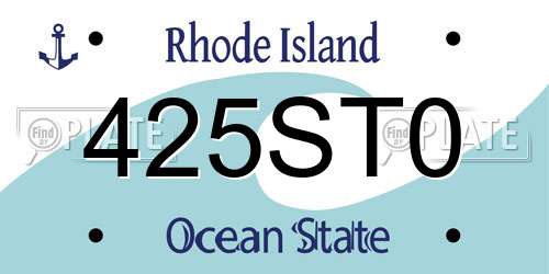 425ST0 Rhode Island License Plate