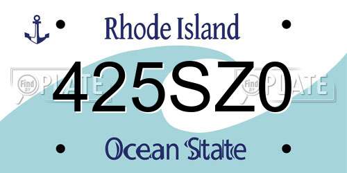 425SZ0 Rhode Island License Plate