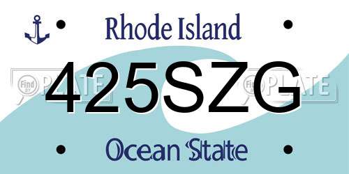 425SZG Rhode Island License Plate