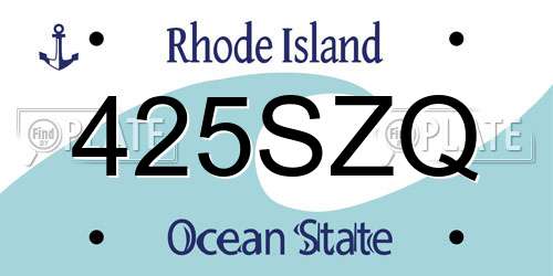 425SZQ Rhode Island License Plate