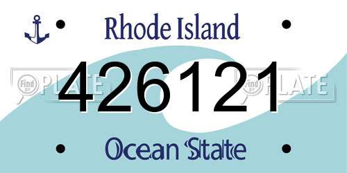 426121 Rhode Island License Plate