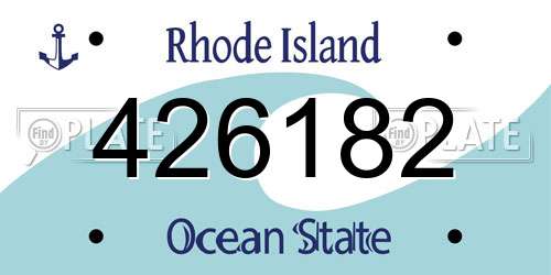 426182 Rhode Island License Plate
